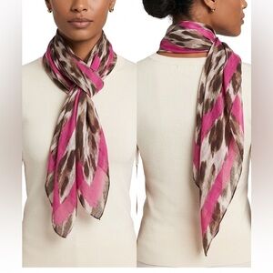 WD.NY Vibrant Pink and Brown Scarf
